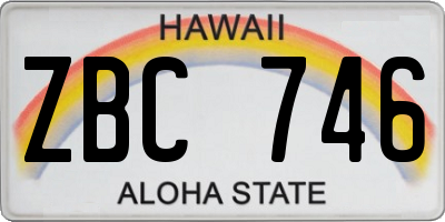 HI license plate ZBC746