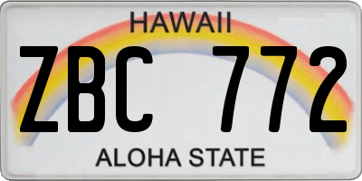 HI license plate ZBC772
