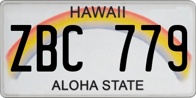 HI license plate ZBC779