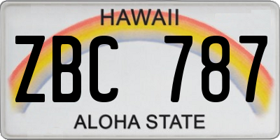 HI license plate ZBC787