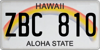 HI license plate ZBC810