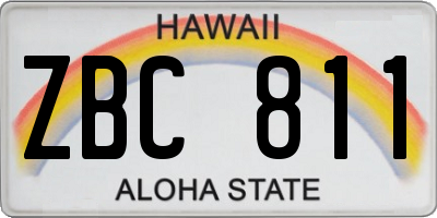HI license plate ZBC811