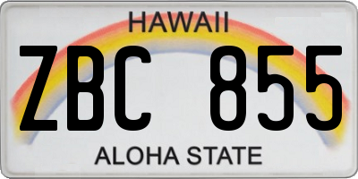 HI license plate ZBC855
