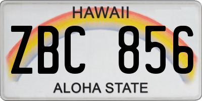 HI license plate ZBC856