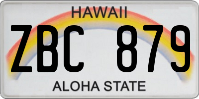 HI license plate ZBC879