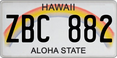 HI license plate ZBC882