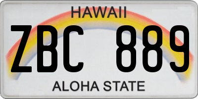 HI license plate ZBC889