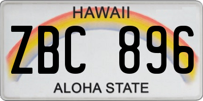 HI license plate ZBC896