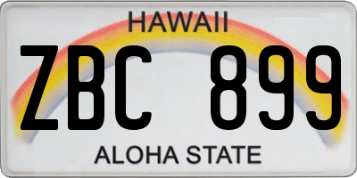 HI license plate ZBC899