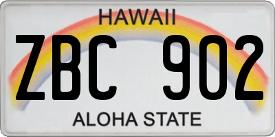 HI license plate ZBC902