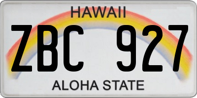 HI license plate ZBC927