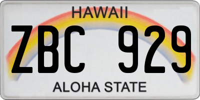 HI license plate ZBC929