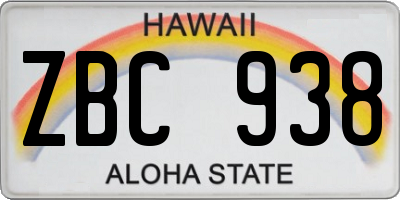 HI license plate ZBC938
