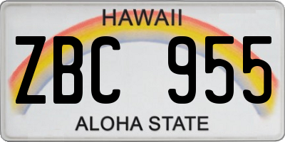 HI license plate ZBC955