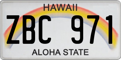 HI license plate ZBC971