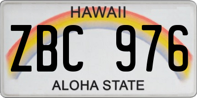 HI license plate ZBC976