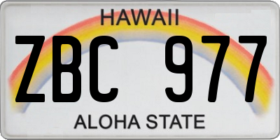 HI license plate ZBC977