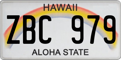 HI license plate ZBC979