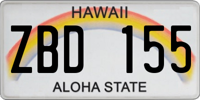 HI license plate ZBD155