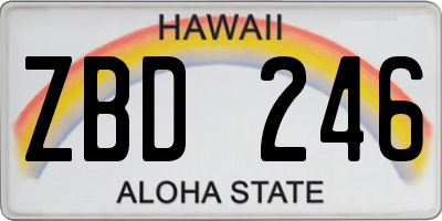 HI license plate ZBD246