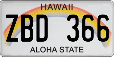 HI license plate ZBD366