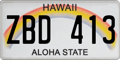 HI license plate ZBD413
