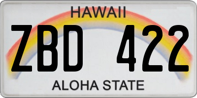HI license plate ZBD422