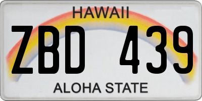 HI license plate ZBD439