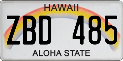 HI license plate ZBD485