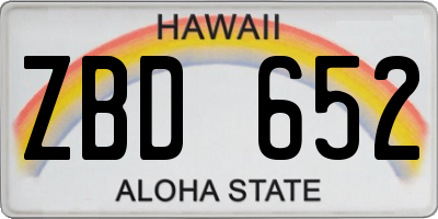 HI license plate ZBD652
