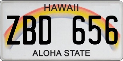 HI license plate ZBD656