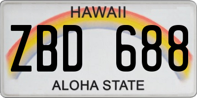 HI license plate ZBD688