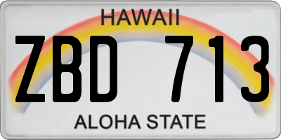 HI license plate ZBD713