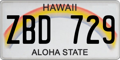 HI license plate ZBD729