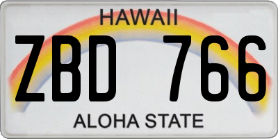 HI license plate ZBD766