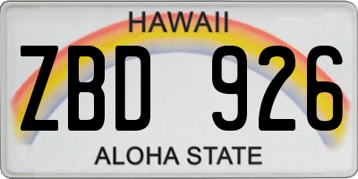 HI license plate ZBD926