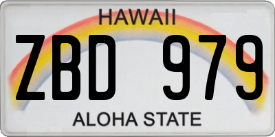HI license plate ZBD979
