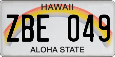 HI license plate ZBE049