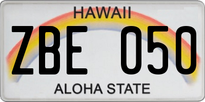 HI license plate ZBE050