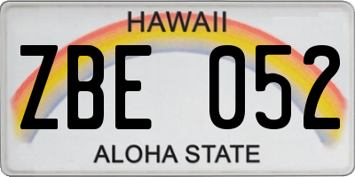 HI license plate ZBE052