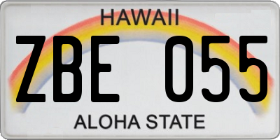 HI license plate ZBE055