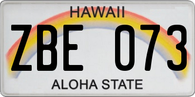 HI license plate ZBE073