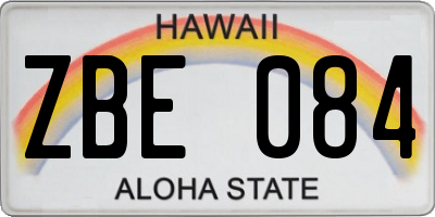HI license plate ZBE084