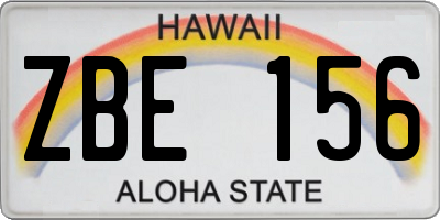 HI license plate ZBE156