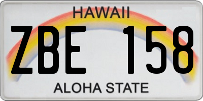 HI license plate ZBE158