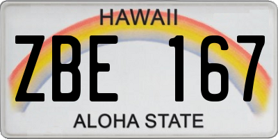 HI license plate ZBE167
