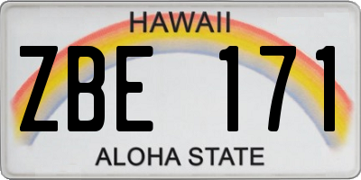 HI license plate ZBE171