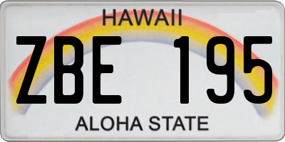 HI license plate ZBE195