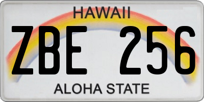 HI license plate ZBE256