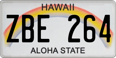 HI license plate ZBE264